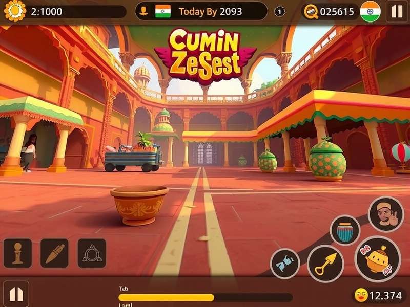Cumin Zest Chaser gameplay screenshot showing vibrant Indian-themed environments